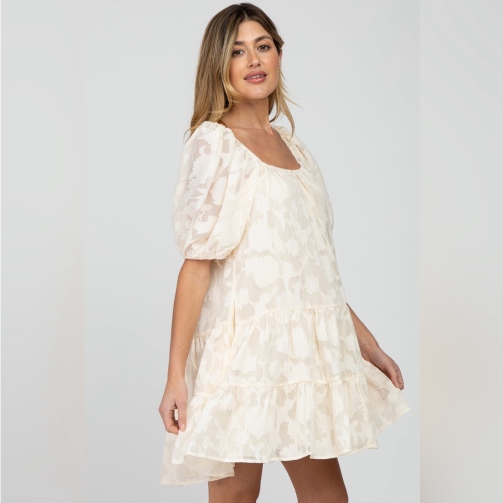 Pinkblush Ivory Tiered Flowy Dress